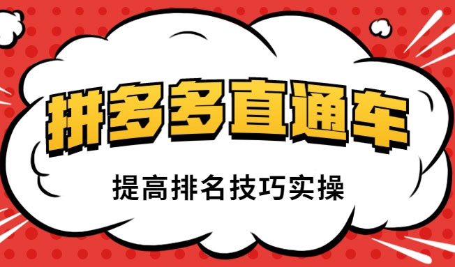 全面玩转拼多多直通车：新老店铺都适用的玩法 12 节精华课