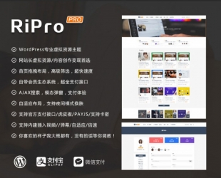 WordPress主题 RiPro 4.6.0资源站付费下载类主题模板 免授权