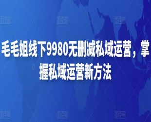 毛毛姐线下9980无删减私域运营，掌握私域运营新方法