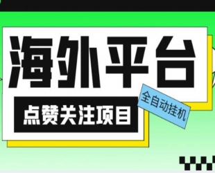 海外平台点赞关注全自动挂几项目，单机一天30美金【自动软件+详细教程】