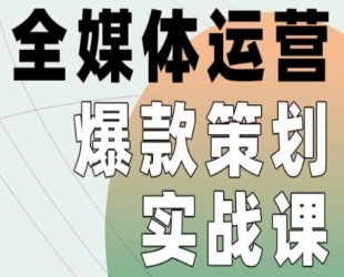 全媒体运营爆款策划实战课，全案例手把手带练，能陪你一起跑的策划私教课